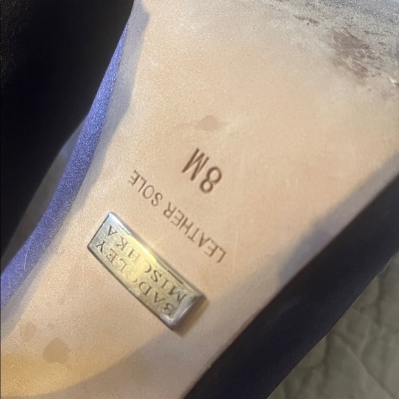 Badgley Mischka Purple Satin Heels with Crystal Embellishment - Picture 8 of 8